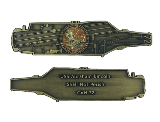 USS Abraham Lincoln (CVN-72) Challenge Coin - US Navy Carrier Shape