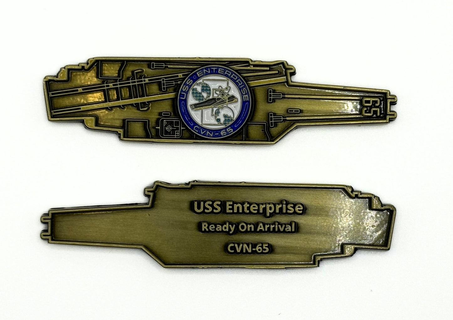 USS Enterprise (CVN-65) - Navy Challenge Coin - Carrier Shape