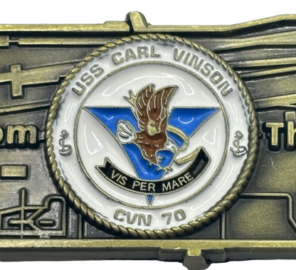 USS Carl Vinson (CVN-70) Challenge Coin - US Navy Carrier Shape