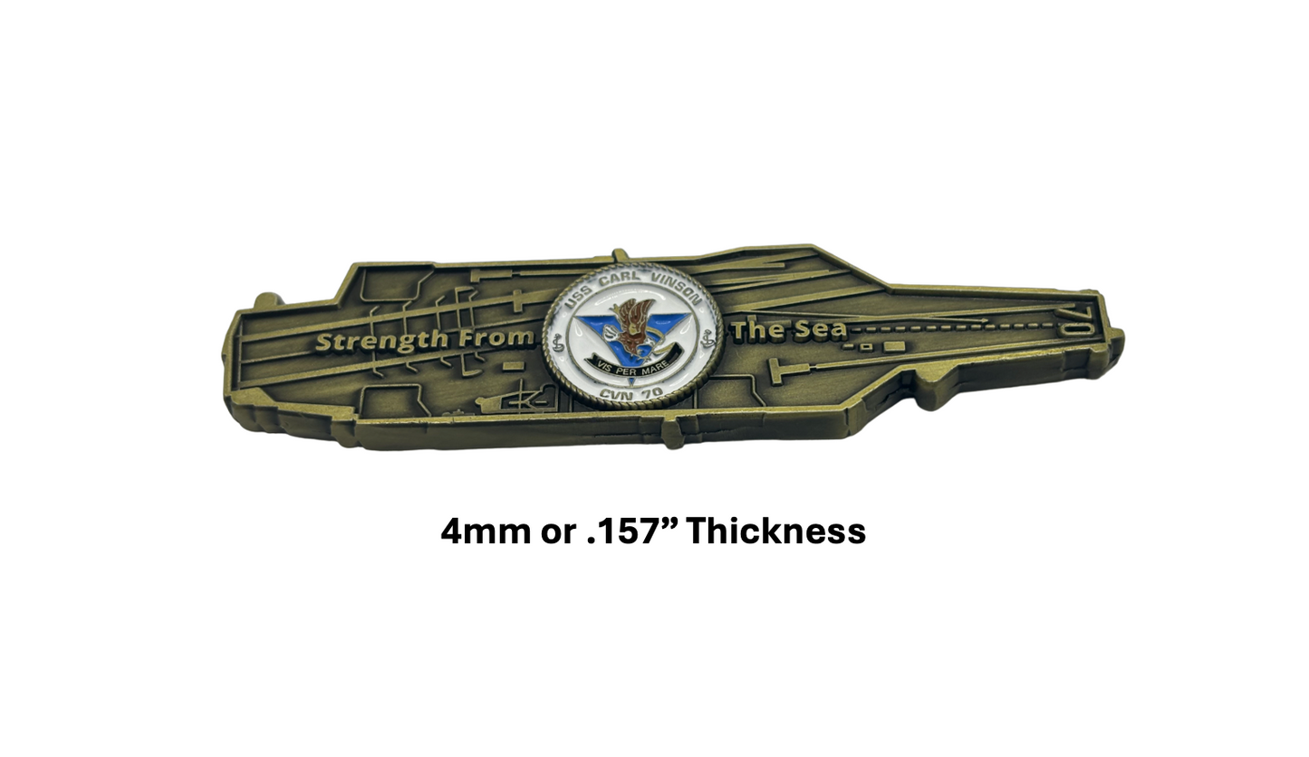 USS Carl Vinson (CVN-70) Challenge Coin - US Navy Carrier Shape