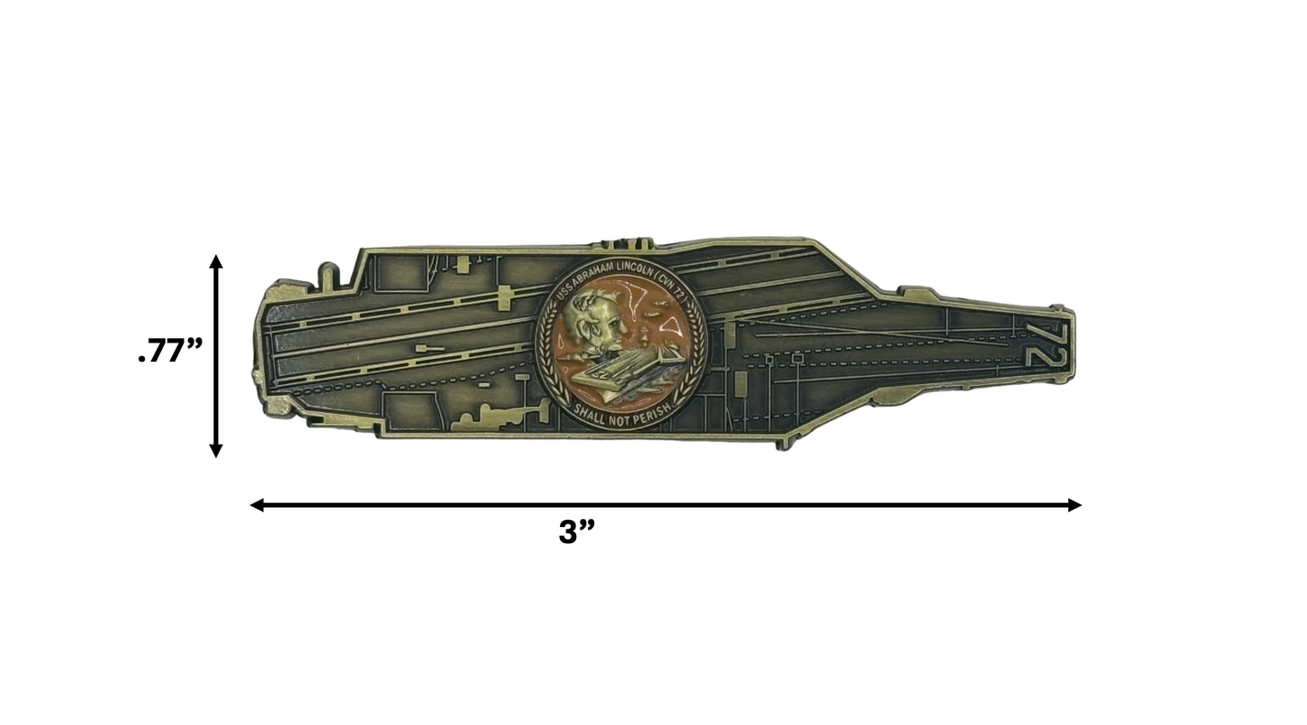 USS Abraham Lincoln (CVN-72) Challenge Coin - US Navy Carrier Shape