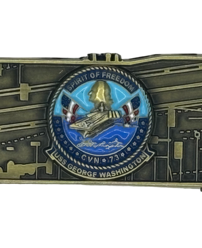 USS George Washington (CVN - 73) US Navy Challenge Coin - Carrier Shape