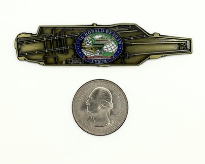 USS Ronald Reagan  (CVN-76)  Challenge Coin - US Navy Carrier Shape