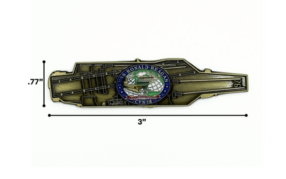 USS Ronald Reagan  (CVN-76)  Challenge Coin - US Navy Carrier Shape