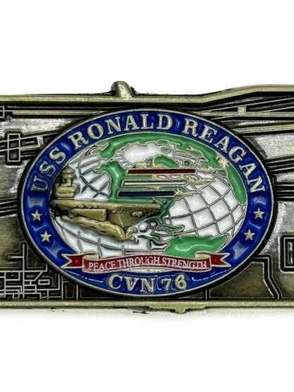 USS Ronald Reagan  (CVN-76)  Challenge Coin - US Navy Carrier Shape