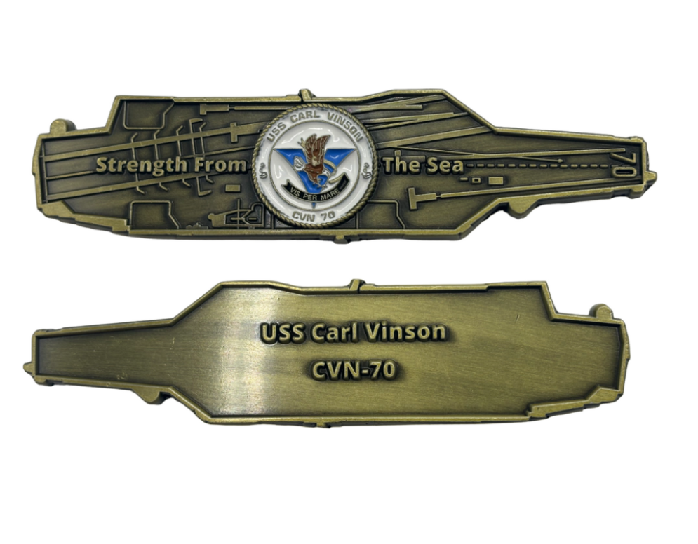 USS Carl Vinson (CVN-70) Challenge Coin - US Navy Carrier Shape