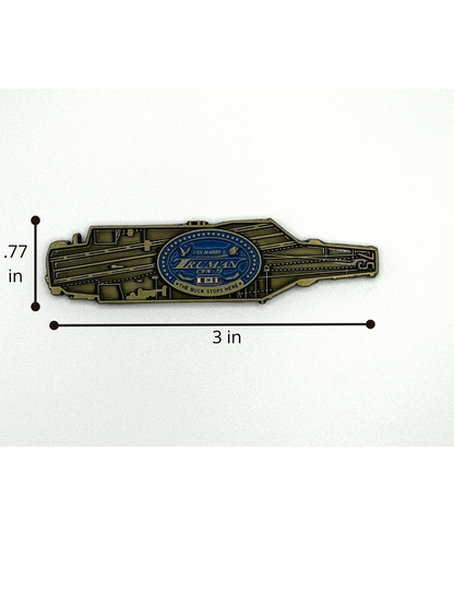 USS Harry S. Truman  (CVN-75)  Challenge Coin - U.S. Navy Carrier Shape